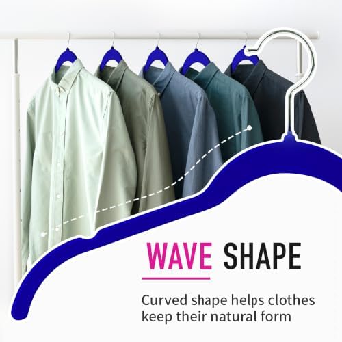 Velvet Hangers 30 Pack, Non-Slip Slim Felt Clothes Hangers, Navy Blue - Image 2