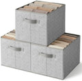 GRANNY SAYS Closet Storage Bins with Handles, Gray, Extra Large, 3-Pack by GRANNYSAYS
