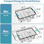 GSlife Dish Drying Rack Over the Sink - Expandable Stainless Steel Drainer - Image 2