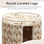 Toilet Paper Holder Stand with Lid Free Standing Storage for Bathroom Beige - Image 5