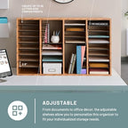 Safco Literature Organizer, 36 Compartments, Office and Classroom Mailbox with Adjustable Shelves, Wood Paper and Mail Sorter, Medium Oak - Image 2