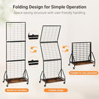ELYKEN Foldable Grid Wall Panels, 5.7 x 2 FT Movable Gridwall Display Rack - Image 4