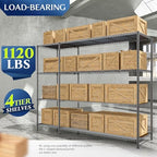 Romorgniz 52.4W Wire Shelving Rack, 4Tier Metal Shelving Unit,1120LBS Heavy Duty Storage Shelves,Adjustable Pantry Shelves, Metal Shelf and Storage Rack,Industrial Shelving 52.4Wx13.8Dx59H,2PCS - Image 6