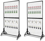 NectaCol 2 Packs 3'x 6' Two-Double Gridwall Panel Display Racks with Sturdy T-Base, Black Grid Wall Panels Display Stand, Display Rack Craft Show, Art Display Stand by NectaCol