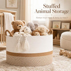 KAKAMAY Large Blanket Basket with Handles, Storage Basket for Living Room - Image 3