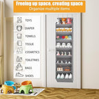 KYEVIS Over The Door Shoe Organizer Storage Fit 16-24 Pairs Hanging Shoe Rack Organiser for Closet Door, Deep Pocket Shoe Holder for Sneakers,Boots Storage(2 Pack Gray) - Image 6