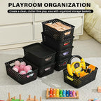 10 Pack Small Plastic Storage Bins with Lids, Stackable Plastic Storage Baskets for Organizing with Handles, Organizer Bins with Labels for Room, Craft, Containers for Pantry Organizers and Storage - Image 6