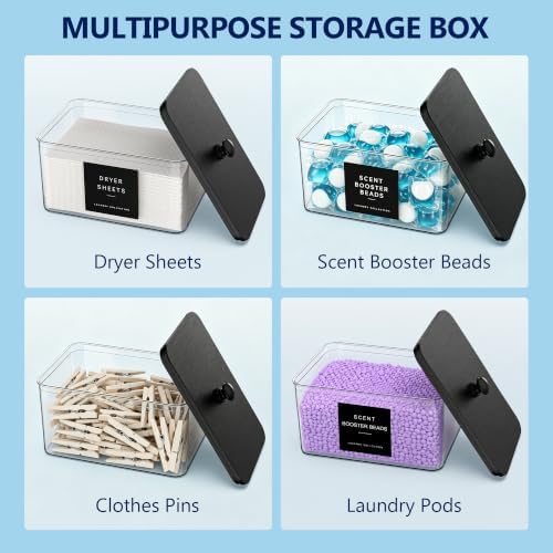 2+1+1 Pack Laundry Detergent Dispenser No Tray & Laundry Pods Container Black - Image 4