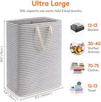 Lifewit 125L Large Laundry Baskets, 1 Pack, Reinforced Handles, Grey - Image 4