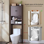 Over the Toilet Storage Cabinet, Tall Slim Bathroom Organizer with Doors, Adjustable Shelves & Built-in Toilet Paper Holder, Space-Saving Above Toilet Cabinet for Small Bathrooms (Espresso) - Image 2