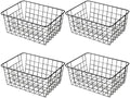 11" Upright Freezer Storage Baskets, Black Wire Storage Bins Small Bakset for Freezer, Pantry, Bathroom Organizing, Set of 4 by Brightalk