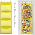 Honeyera Storage for Stuffed Animal - Over Door Organizer for Stuffies, Baby Accessories, and Toy Plush Storage/Easy Installation with Breathable Hanging Pockets (Yellow) by Honeyera