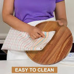 [ 2 Pack ] 12-inch Acacia Wood Lazy Susan Organizers,Turntable for Cabinet - Image 4