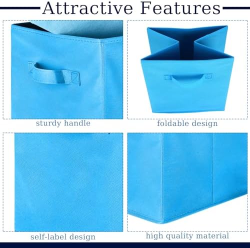 Karenhi 6 Pack Cube Storage Bins, Blue Fabric Organizer - Image 5
