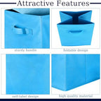 Karenhi 6 Pack Cube Storage Bins, Blue Fabric Organizer - Image 5