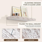 RICHFOCUS Bathroom Floating Shelves for Wall 2Pack|Rustic White|28" L - Image 4