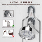 Rustproof Shower Caddy Hanging with Soap Holders for Bathroom, Silver - Image 5