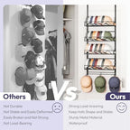 SWTYMIKI Over Door Hat Organizer - 5 Tier Wall Mounted Hat Rack with 4 Adjustable Metal Basket and 3 Hooks, Hanging Baseball Cap Organizer Storage Holds up to 49 Caps for Door, Bedroom, Closet - Image 3
