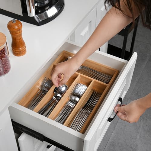 40 Piece Silverware Set with Drawer Organizer for 8, Heavy Duty Stainless Steel Flatware Cutlery Set, Fork Spoon Knife Set with Kitchen Essentials Organizer, Rust-proof, Dishwasher Safe - Image 3