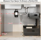 2 Pack 18.5IN-Depth Under Sink Organizer With Next-Gen Ball-Bearing Slides,2-Tier Pull Out Cabinet Storage,Height Adjustable Drawer Shelf for Bathroom,Kitchen,Laundry,Cabinet,Pantry-Black - Image 2
