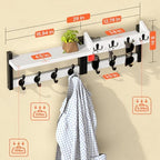 29'' White Coat Rack Wall Mount with Shelf, Solid Wood Coat and Key Hanger with 11 Metal Hooks, Farmhouse Wall Organizer for Mail, Entryway Wall Hangers for Hats, Clothes, Backpacks, Mudroom - Image 4