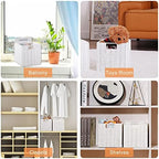 Vagusicc Wicker Storage Basket, Set of 2 Hand-Woven Storage Baskets for Organizing, White Foldable Cube Storage Bins Organizer, 9 x 9 Inch Square Wicker Storage Baskets for Shelves Pantry Decor - Image 5