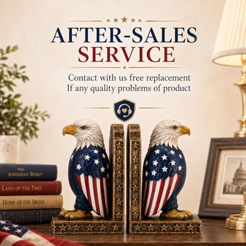 Eagle Decorative Bookend for Shelves - 1 Pairs Heavy Book Ends - Image 5
