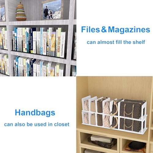 Adjustable Vertical File Sorter Sturdy Plastic Expandable Upright File Holder, Desktop Binder Organizer, School Office File Organizer Bookshelf Divider, Assemble Easily Endlessly, Black - Image 4