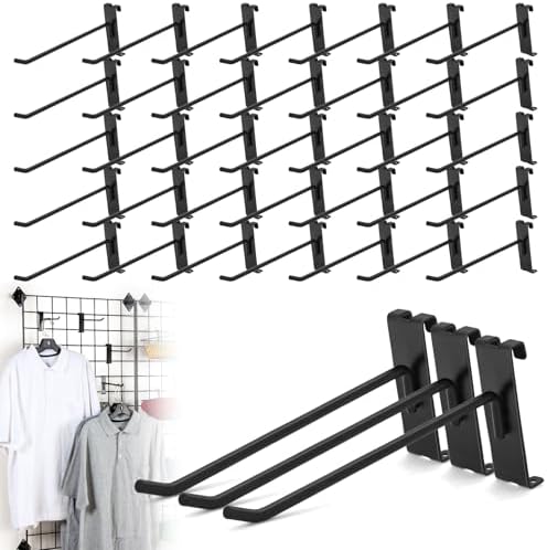 60 Pcs Gridwall Hooks, 8 Inch Grid Wall Hook Display for Gridwall Panels by BIOBUBANA
