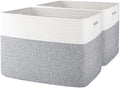 OIAHOMY 2 PACK Tall Storage baskets 42L Blanket Basket Living Room Grey by MasterofSpaceOptimization