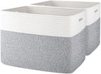 OIAHOMY 2 PACK Tall Storage baskets 42L Blanket Basket Living Room Grey by MasterofSpaceOptimization
