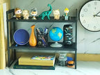 2 Tier Expandable Shelf 7.9"D Adjustable Countertop Riser Metal Black - Image 4