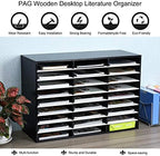 PAG-Mass Mail Sorter Organizer, Wood Literature Organizer, Student Mailbox for Classroom, Desktop Bill Paper Organizer for Office Home School, 27 Compartments, Black&White - Image 6