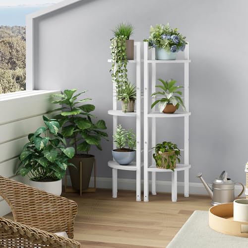 Tajsoon Small Corner Shelf Stand 3 Tier 39.5" with Metal Frame, White - Image 7