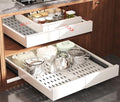 Seinloes Pull Out Cabinet Organizer,4-Side Expandable to Maximize Cabinet Space,Slide Out Drawers with 3 Rail Design,Roll Out Shelf with Raising Pad for Framed Cabinet,13"-21"W x 17"-24"D,White,2 Pack by Seinloes