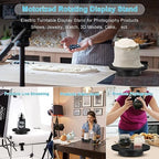 Remote Motorized Rotating Display Stand, Electric Rotating Platform with 5.74/7.08/8.66in Replacement Covers, 3 in 1 Turntable with Rechargeable Battery for Live Streaming Video Shoot Photography - Image 4