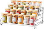 Spice Rack Organizer for Cabinet, Depth Adjustable 4 Tier Spice Rack,1 Pack by RCHYFEED