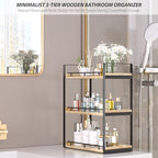 Bathroom Counter Organizer, 3 Tier Wood Countertop Shelf - Image 3