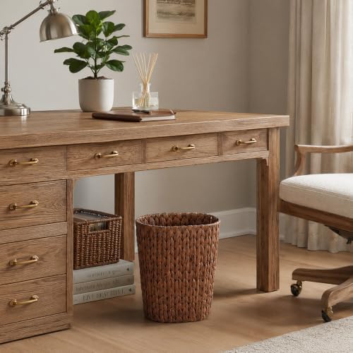 Coeusy Wicker Trash Can,Rattan Waste Basket for Bathroom,Bedroom,5 Gallon - Image 6