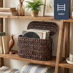 Coeusy Toilet Paper Basket with Lid, Wicker Basket for Bathroom Organizer - Image 5