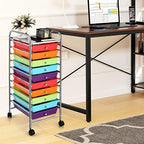 COSTWAY 10-Drawer Rolling Storage Cart, Utility Mobile Trolley - Image 2