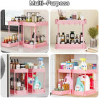2 Packs Under Sink Pull-Out Storage Organizers, 14.8 Inches,Pink - Image 6