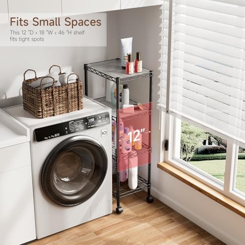 Golpart 4Tier Adjustable Storage Shelves Metal Wire Shelving Standing Shelf - Image 7