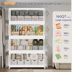 120GAL (480QT) Collapsible Plastic Storage Bins with Lid & Wheels, Extra Large Stackable Closet Organizers Storage Boxes, Folding Cabinet for Home Kitchen Office, 3Pack White - Image 4