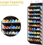 KEEPJOY Large Capacity Over the Door Shoe Organizer, 10-Tier Mesh Hanging Shoe Rack with 20 Wide Deep Pockets, Holds 20–30 Pairs of Sneakers and Boots, Door Hanging Shoe Holder (Piano White) - Image 5
