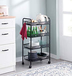 JANE EYRE Rolling Utility Storage Rack Cart on Wheels, Trolley Carft cart, Multi-Purpose Organizer Shelf (Black, 4 Tier)… - Image 2