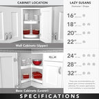 REV-A-SHELF 20" Almond Polymer Full-Circle 2-Shelf Lazy Susan w/Dependent Hardware for Corner Wall Cabinets - Image 6