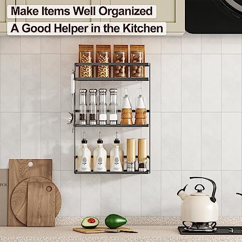 Godboat 3-Tier Over Toilet Storage Shelf, Wall-Mount with 2 Hook/Paper Rack - Image 6