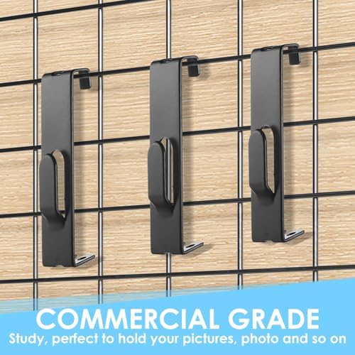 50 Pcs Gridwall Utility Notch Hook Gridwall Picture Hanger Commercial Black Grid Wall Panel Pegs for Panel Pegboard Grid Shelf Hanging Display - Image 4