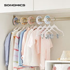 SONGMICS 30 Pack Baby Hangers, Non-Slip Pants Hangers with Clips - Image 2